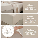 Set de Sábanas 400 Hilos Beige Blair Home