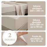 Set de Sábanas 400 Hilos Beige Blair Home