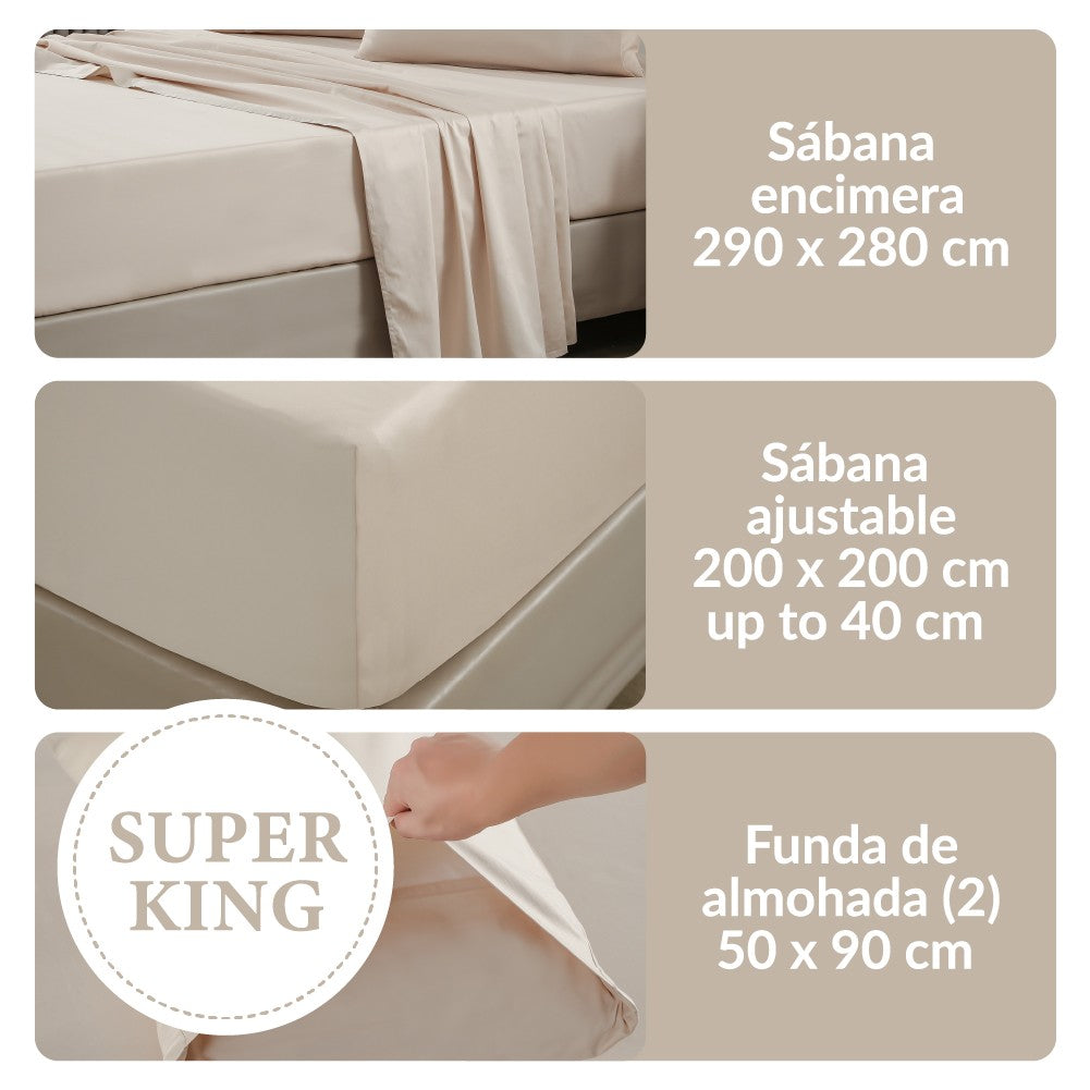 Set de Sábanas 400 Hilos Beige Blair Home