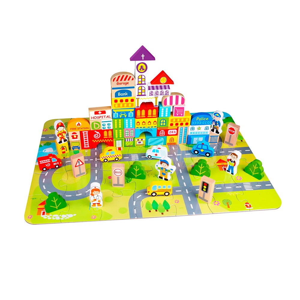 Puzzle Ciudad Madera Toysters