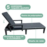 Reposera Sun Lounger Rattan Sunseeker