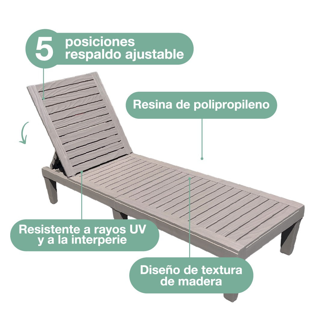 Reposera Sun Lounger Madera Sunseeker