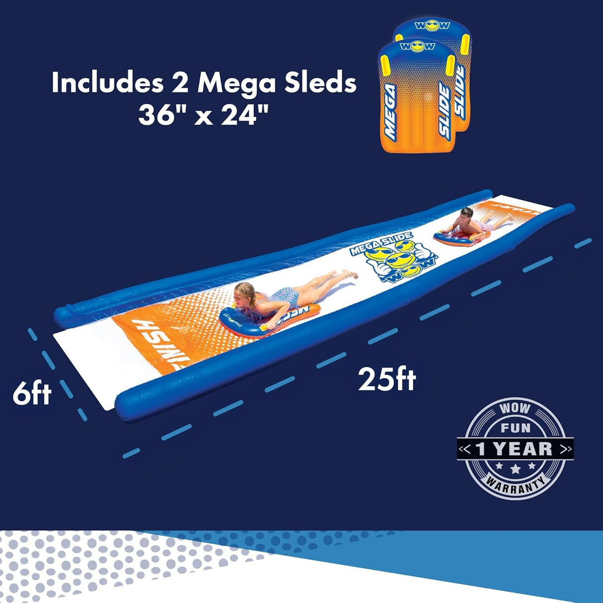 Tobogán de Agua Mega Slide Heavy Duty 762x183cm Wow