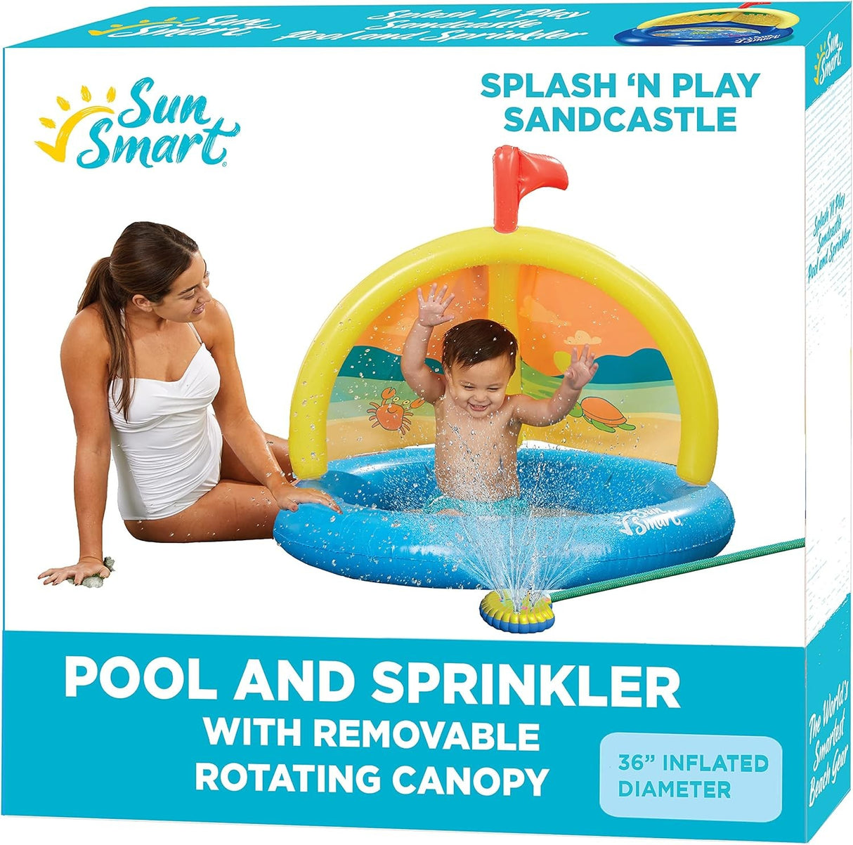 Piscina con Aspersor Sandcastle 101x15 cm Sun Smart