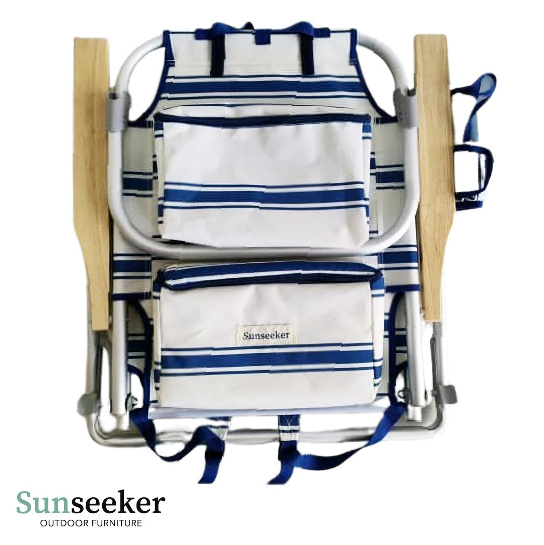 Silla Playa 5 Posiciones Reposabrazos Madera Sunseeker