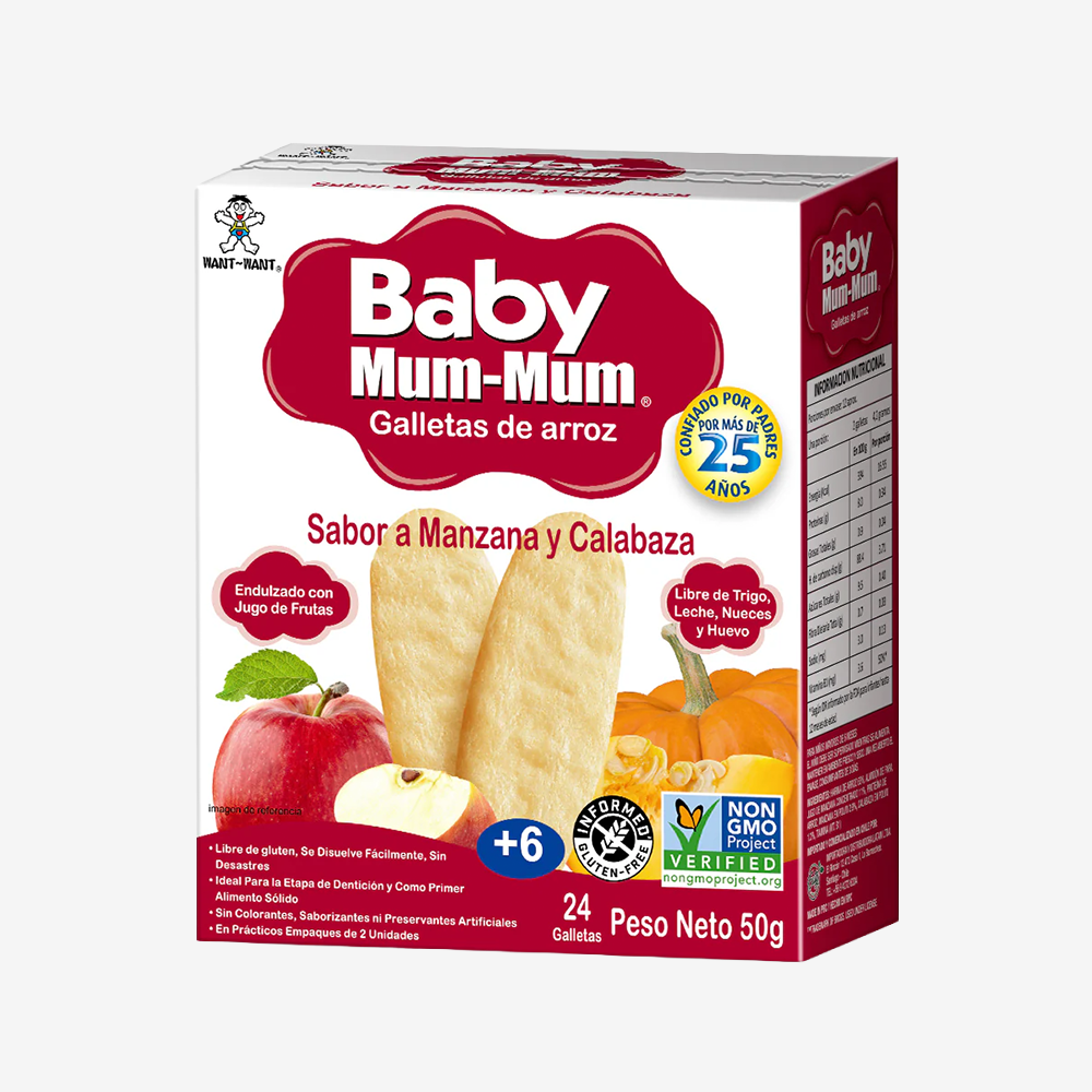 Galletas de Arroz Sabor Apple&Pumpkin Baby Mum Mum 50 g