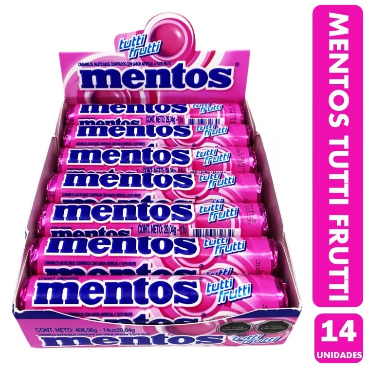 Masticables Tutti Frutti Mentos 14 un x 29,5 g