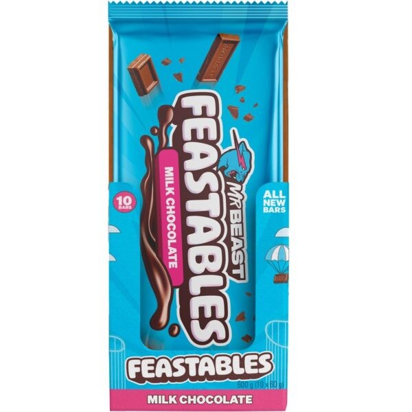 Barrita Mr. Beast Chocolate Leche Feastables 10 un x 60 g