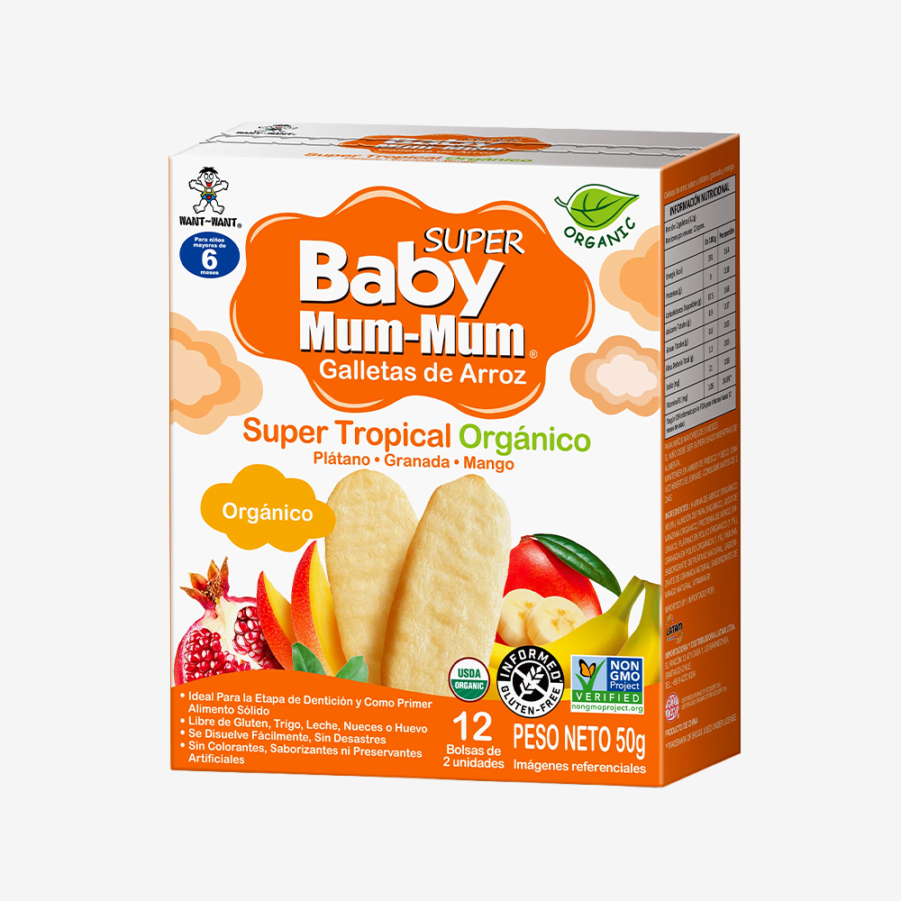 Galletas de Arroz Sabor Super Tropical Baby Mum Mum 50 g
