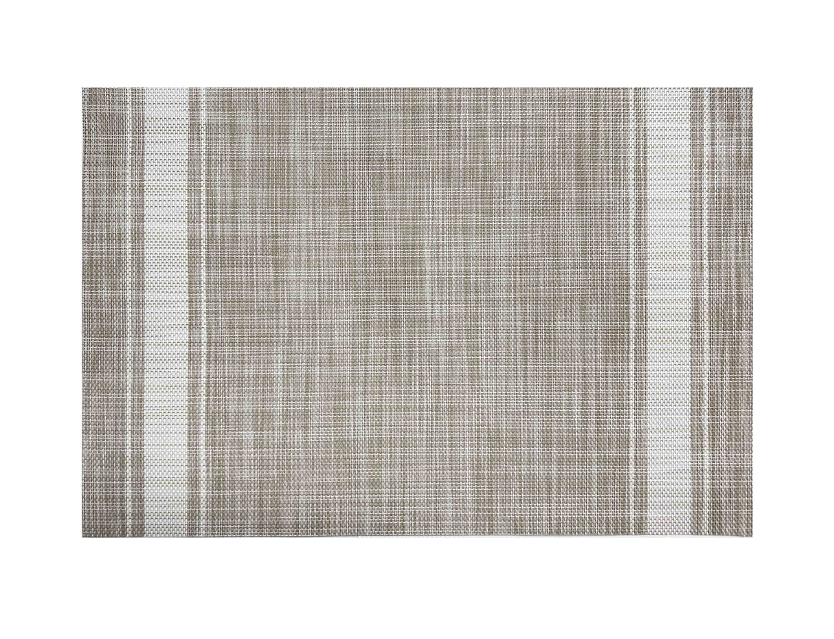 Set 4 Individuales Stripe Collection Beige White Home Logics