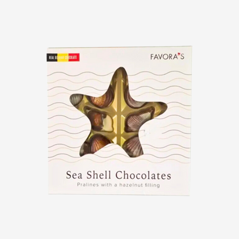 Chocolates Sea Shell Belga con Avellana Favora's 250 g