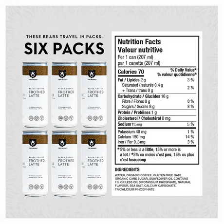 Café Black Frothed Latte Two Bears 6 un x 207 ml