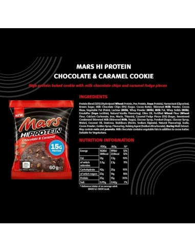 Chocolates Caramelo y Galleta HiProtein Mars 12 un x 60 g