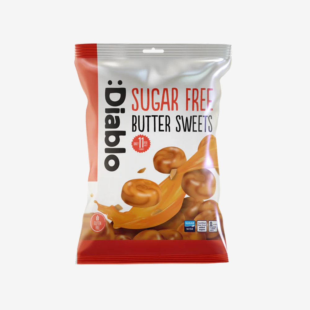 Caramelos Duros Butter Sweets sin Azúcar :Diablo 75 g