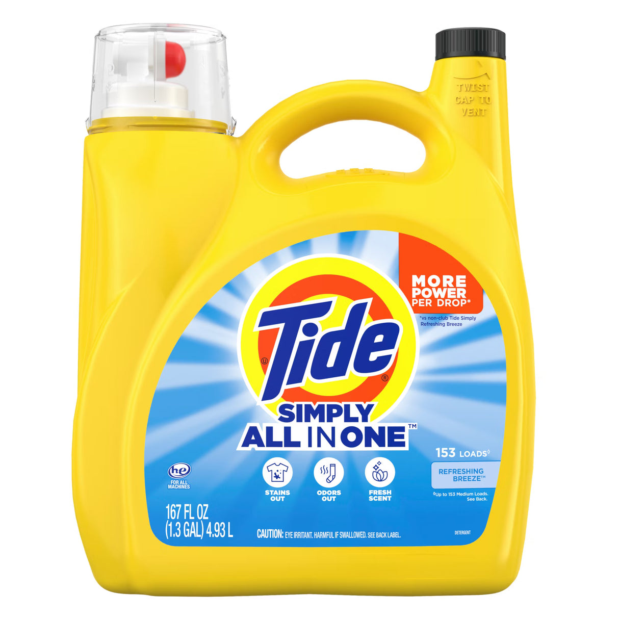 Detergente Líquido Simply All-in-One Refreshing Breeze Tide 4,93 L