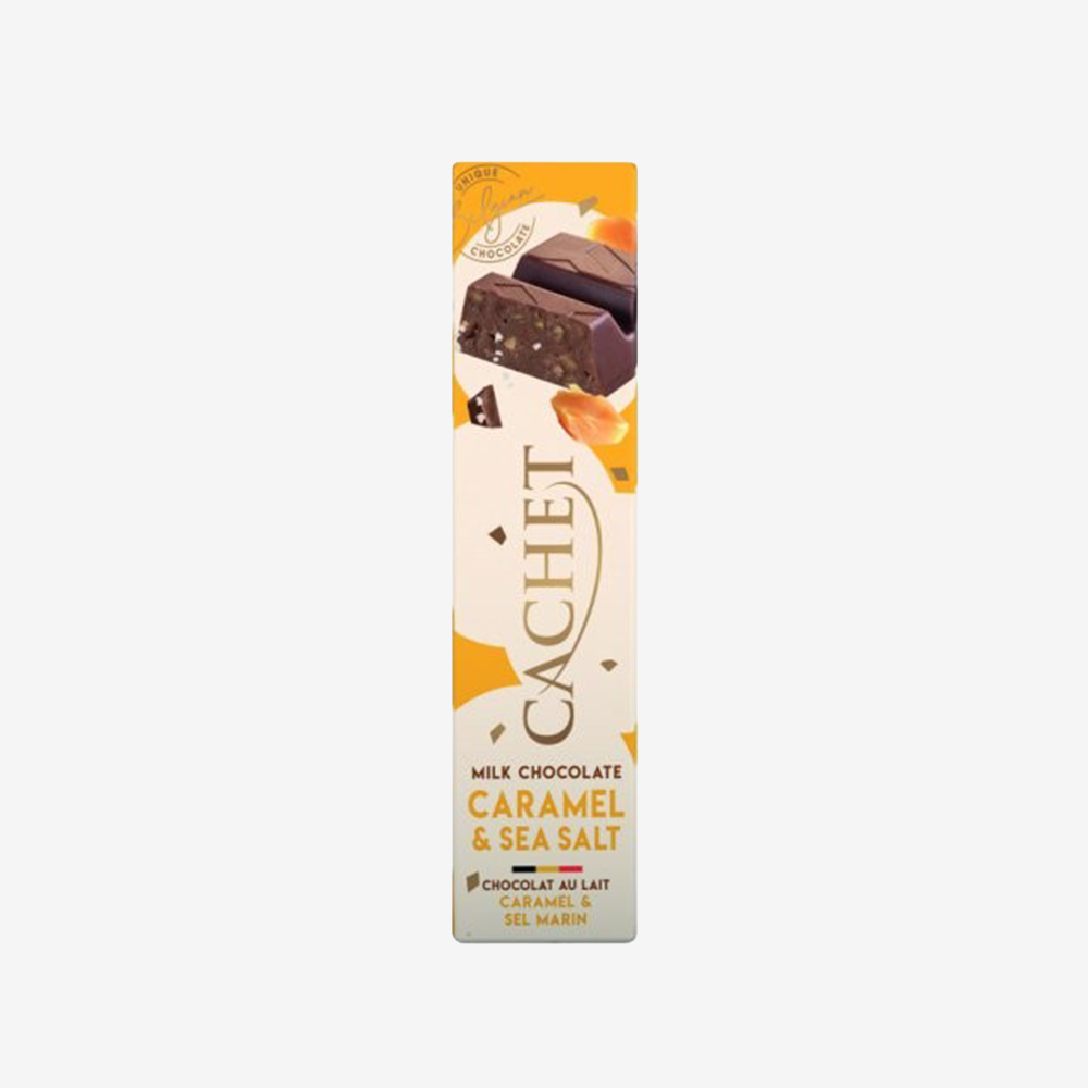 Barra Chocolate Leche Caramelo Sal de Mar Cachet 50 g