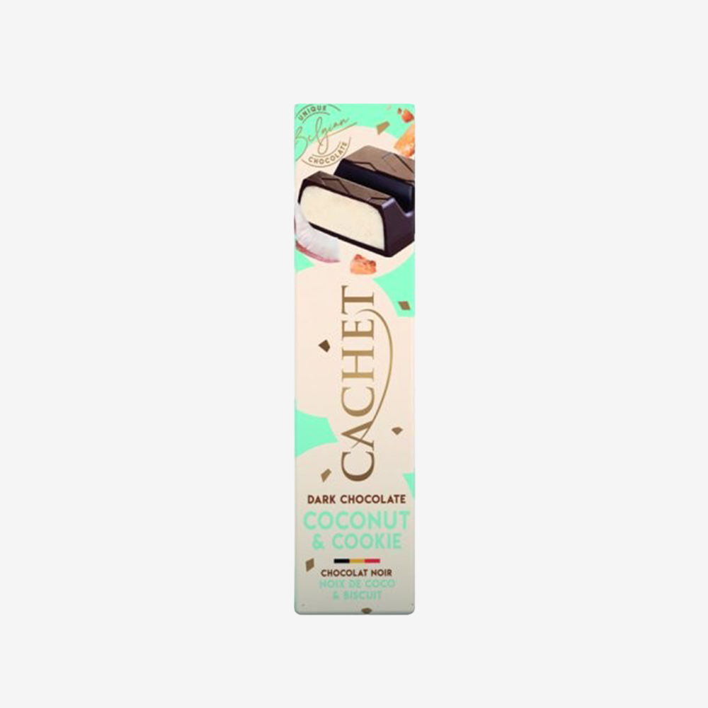 Barra Chocolate Negro Coconut & Cookie Cachet 45 g