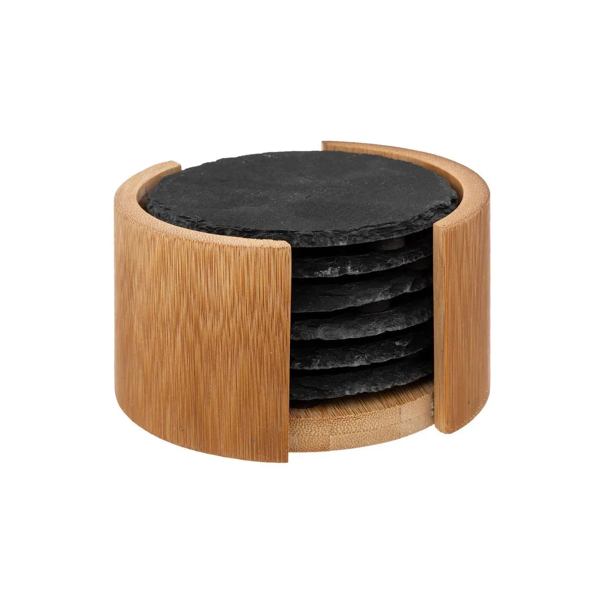 Juego 6 Posavasos Pizarra 10Cm Diám. Con Soporte SG 1 un