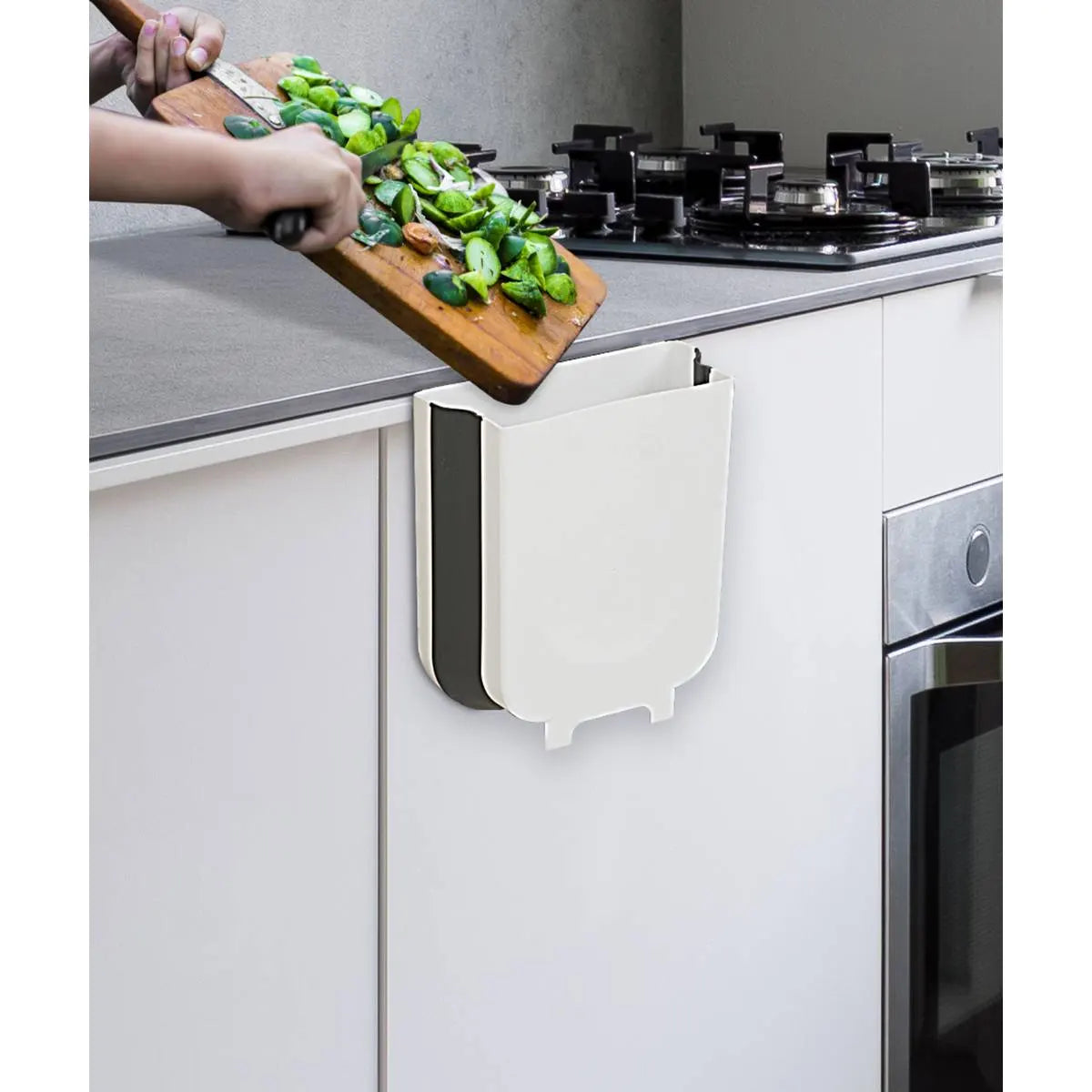 Cubo Basura Retráctil Blanco/Gris 8L 5Five 1 un