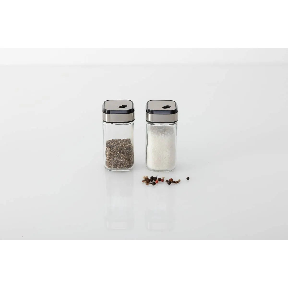 Juego Salero Pimentero Cristal Soporte Bambú 5Five 1 un