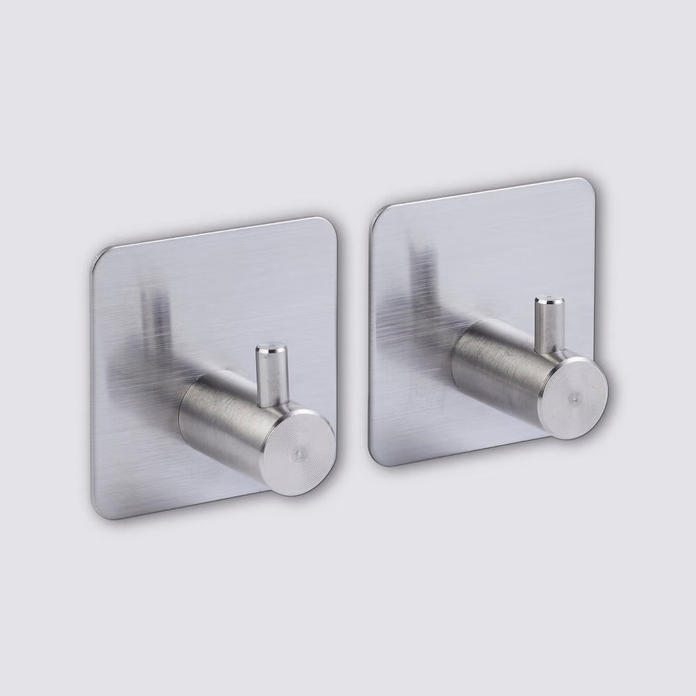 Lote 2 Perchas Adhesivas Stiky+ Acero Inoxidable 5Five 1 un