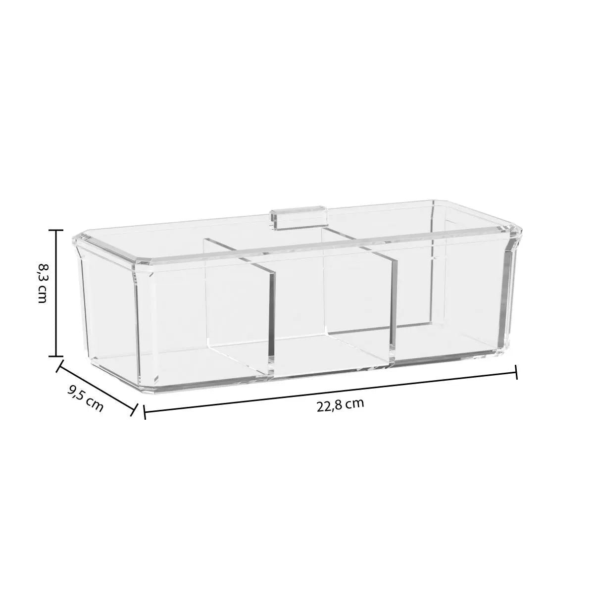 Caja Acrílica Para Algodón 3 Compartimentos Selena 5Five 1 un