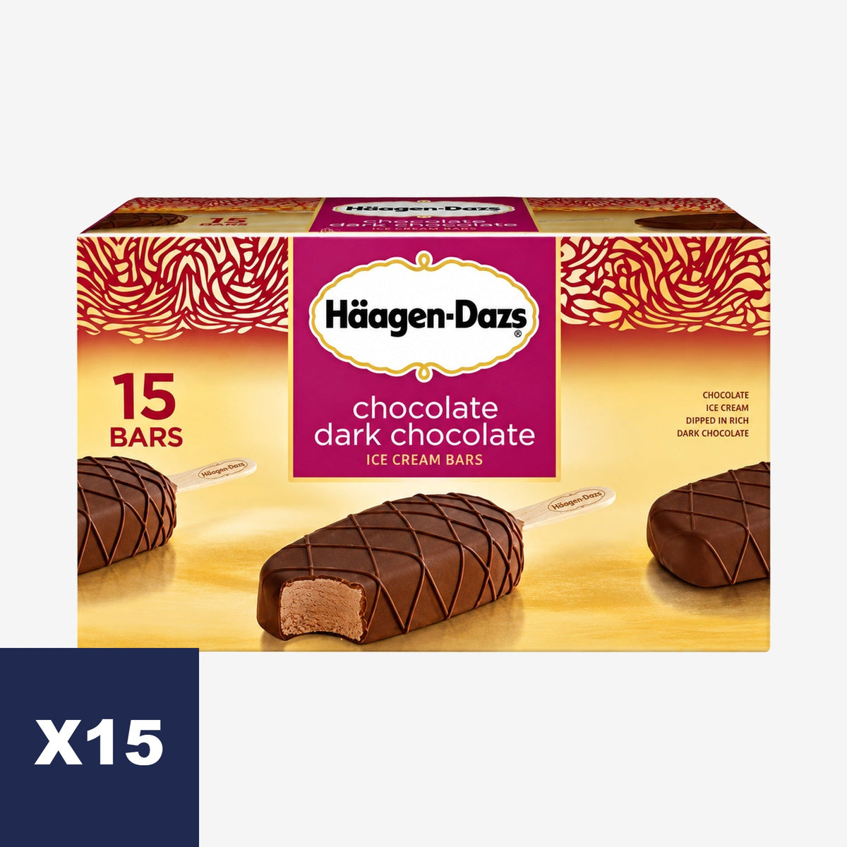 Helado Paleta Chocolate Negro Häagen-Dazs 15 un