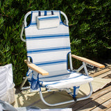 Silla Playa 5 Posiciones Reposabrazos Madera Sunseeker