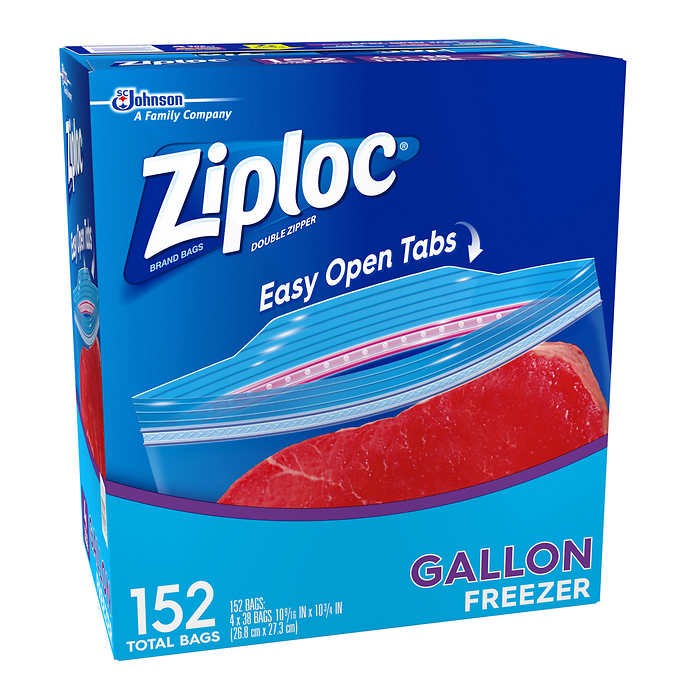 Bolsas Plásticas Freezer 27 x 27 cm Ziploc 152 un