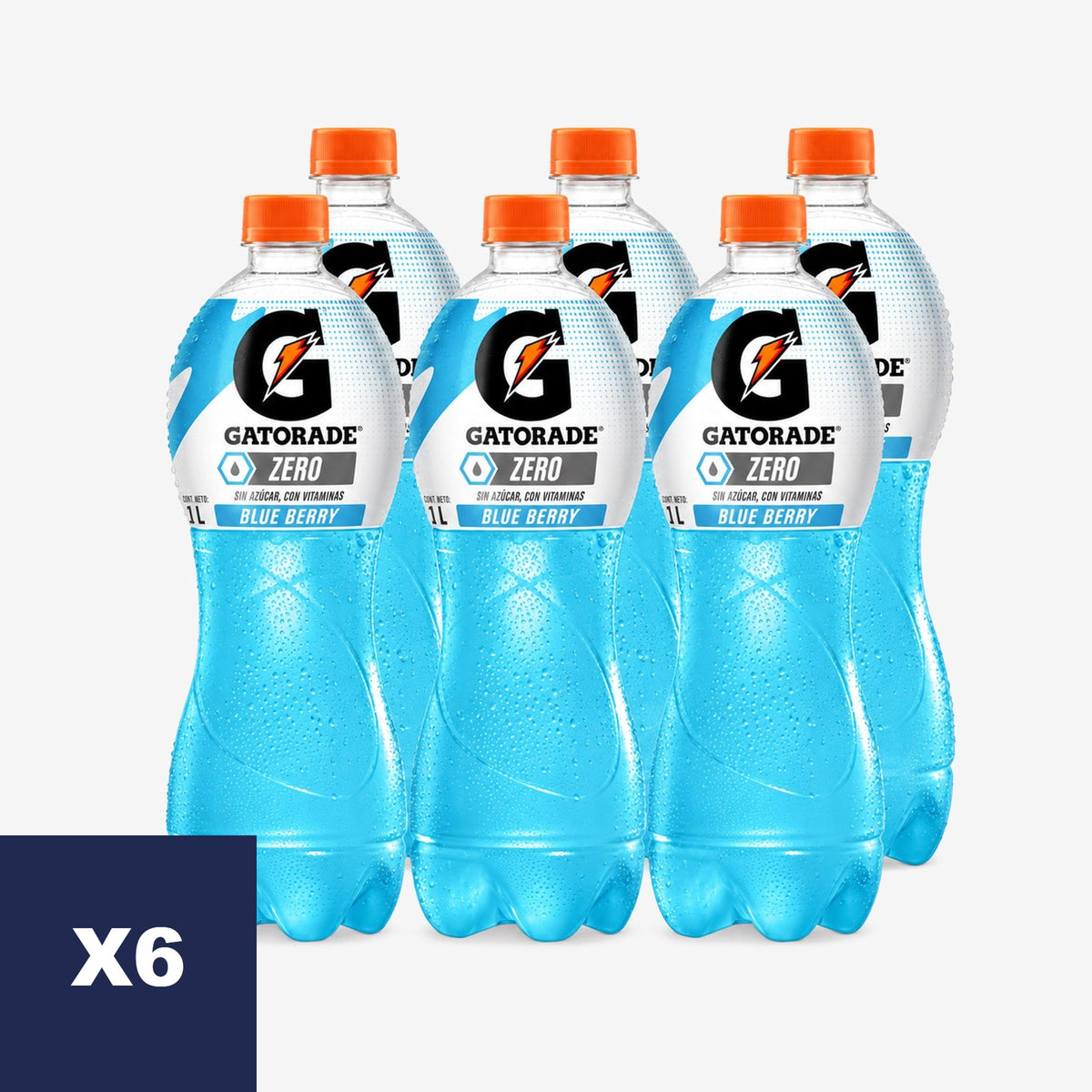 Bebida Isotónica Zero Blue Berry Gatorade 6 x 1 L
