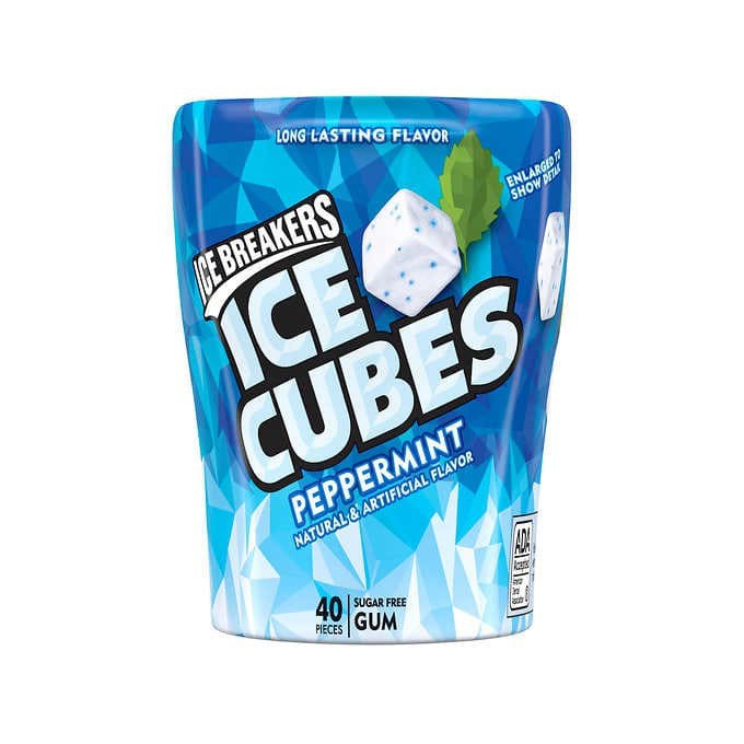 Chicles Ice Cubes sin Azúcar Peppermint 40 un Ice Breakers 92 g