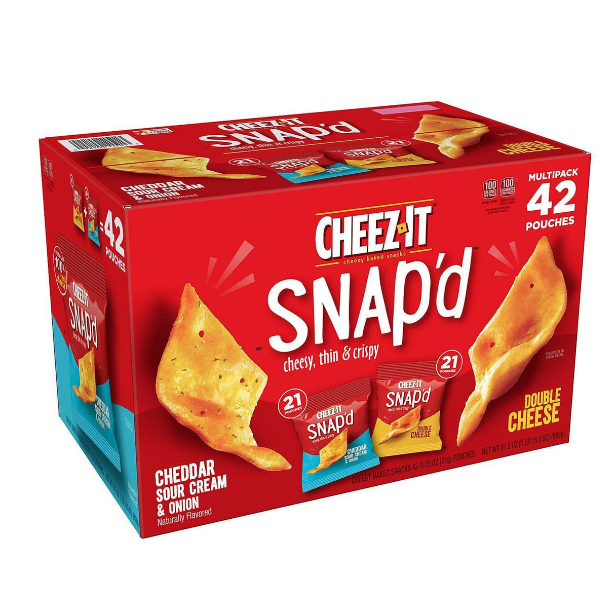 Galletas Snap'd Queso Variedades Cheez-It 42 un x 21 g