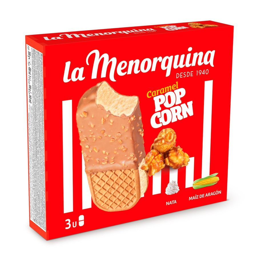 Sandwich Helado Popcorn La Menorquina 3 x 100 g
