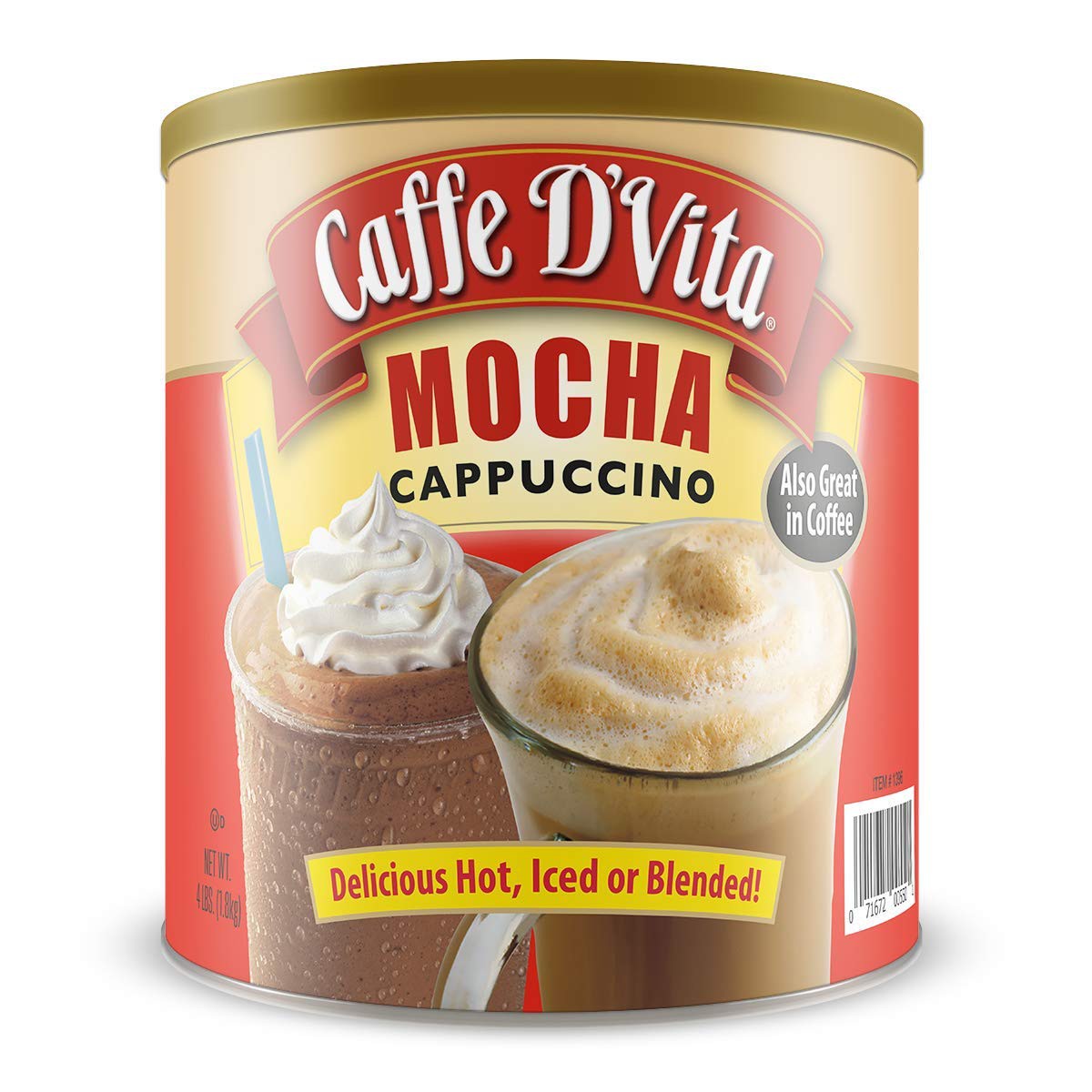 Café Mocha Cappuccino Caffe D'Vita 1.8 kg