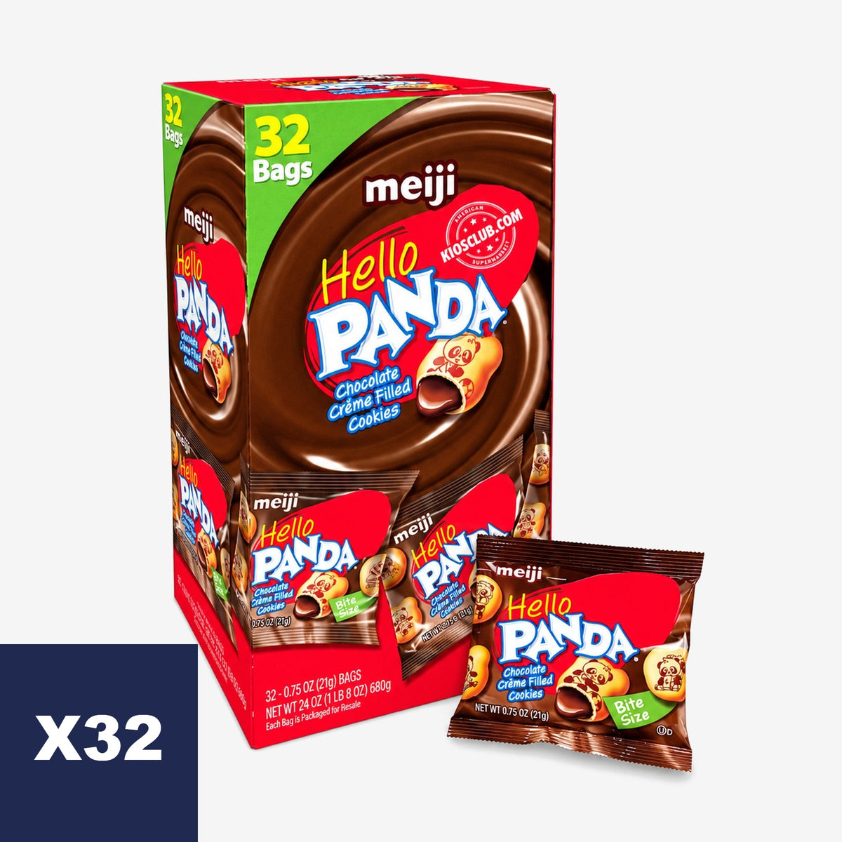 Galletas con Chocolate Hello Panda Meiji 32 un x 21 g