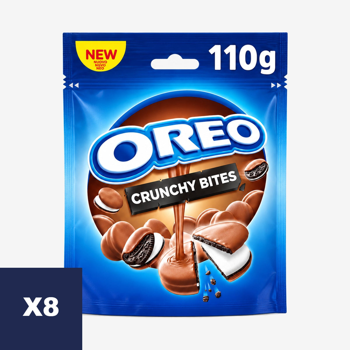 Galletas Crunchy Bites Bañadas en Chocolate Oreo 8 x 110 g