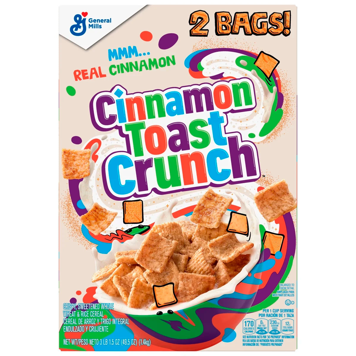 Cereal Cinnamon Toast Crunch General Mills 2 un x 700 g