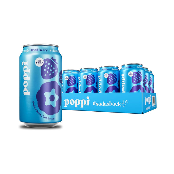 Bebida Prebiotic Wild Berry Lata Poppi 12 x 355 ml