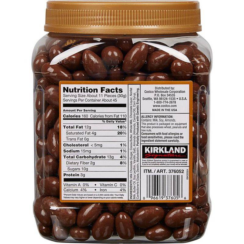 Almendras Bañadas en Chocolate Kirkland 1.36 kg