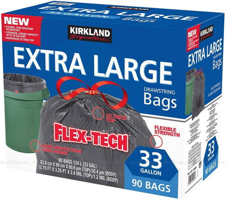 Bolsas Basura Negra 84 x 99 cm Kirkland 90 un