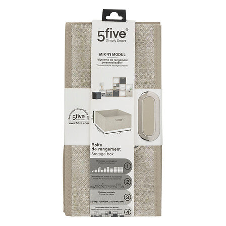 Caja Almacenamiento Linen Beige 31 x 15 cm 5five 1 un