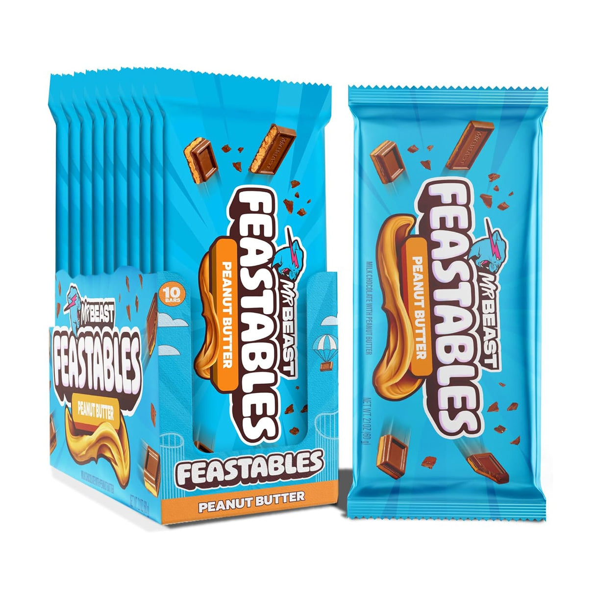 Barritas Mr. Beast Mantequilla Maní Feastables 10 x 60 g