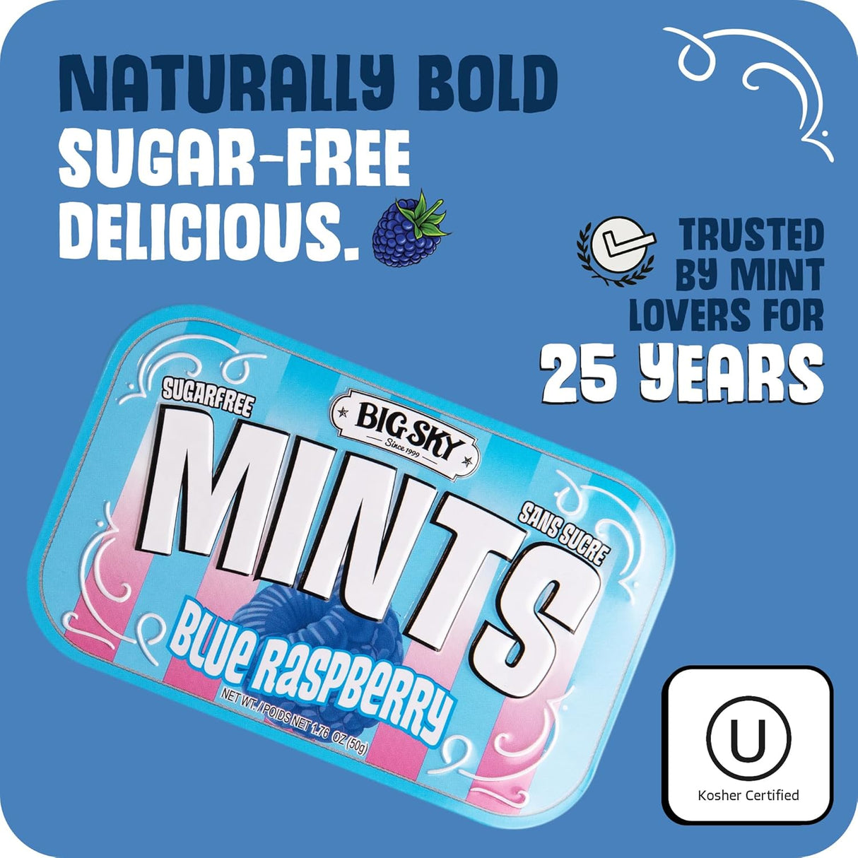 Mentas Blue Raspberry Big Sky 6 x 30 g