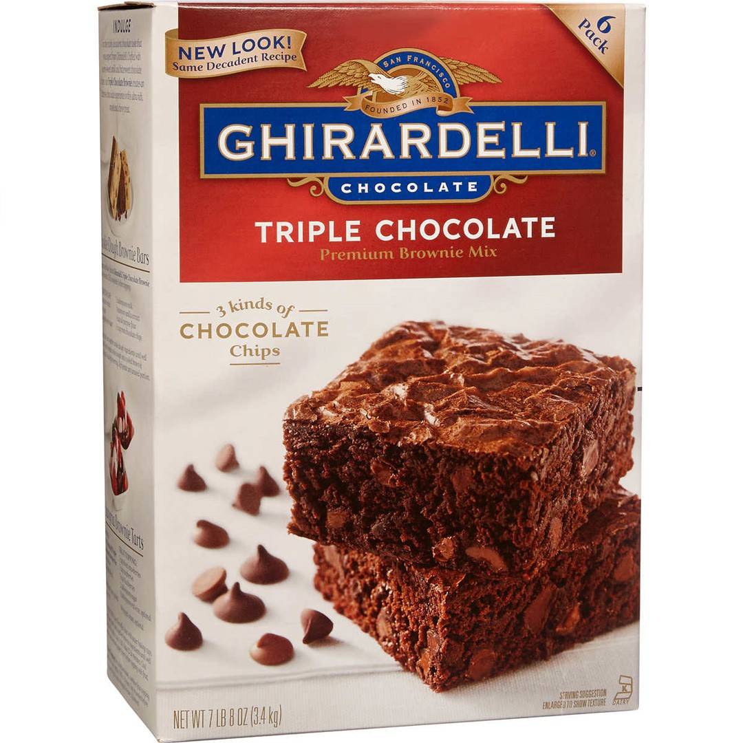 Mezcla Brownie Triple Chocolate Ghirardelli 6 un x 567 g