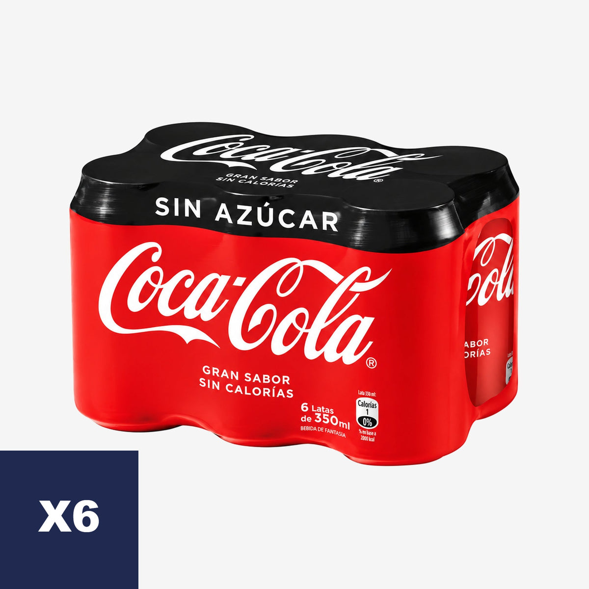 Bebida sin Azúcar Lata Coca-Cola 6 un x 350 ml
