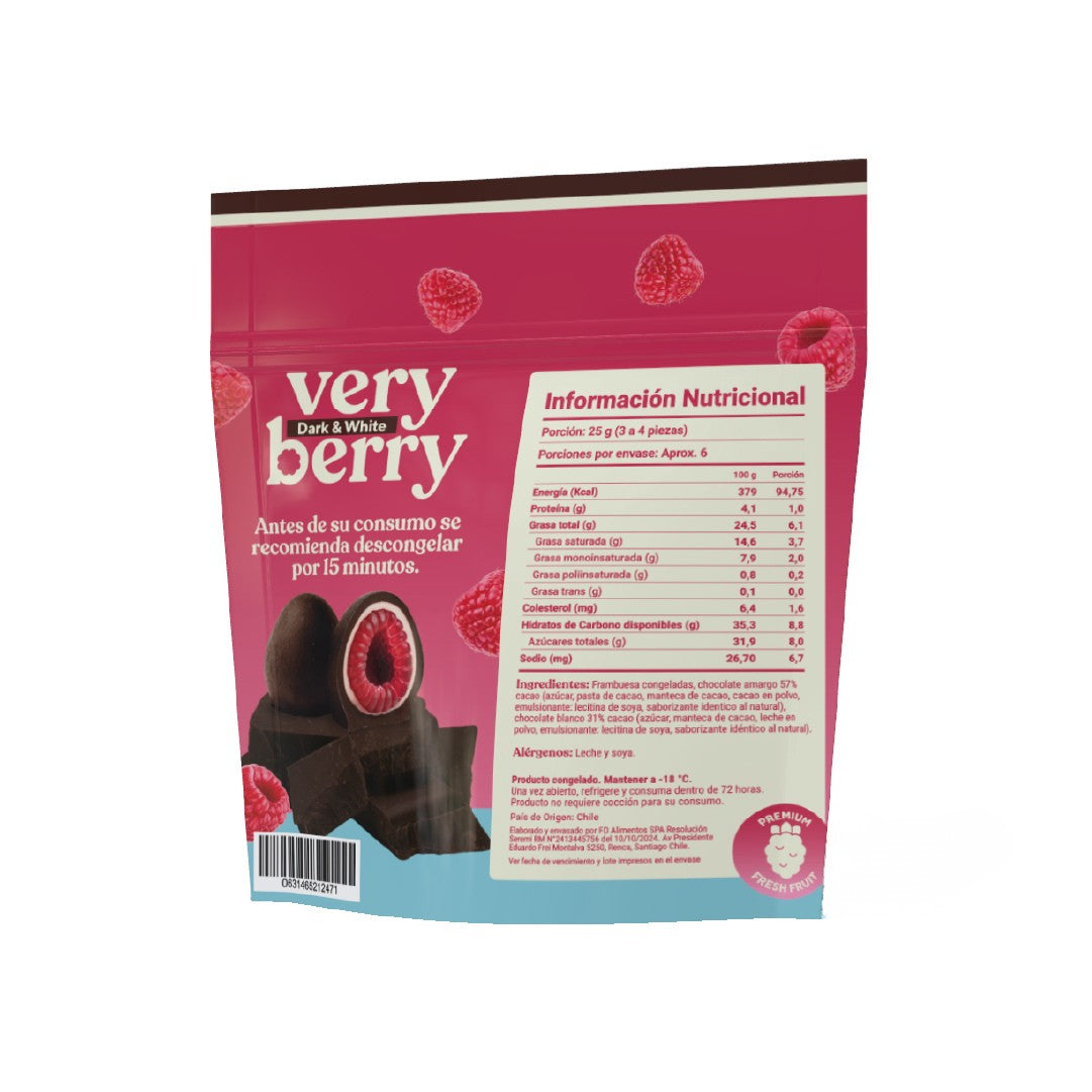 Frambuesa Chocolate Dark y Blanco Very Berry 150 g