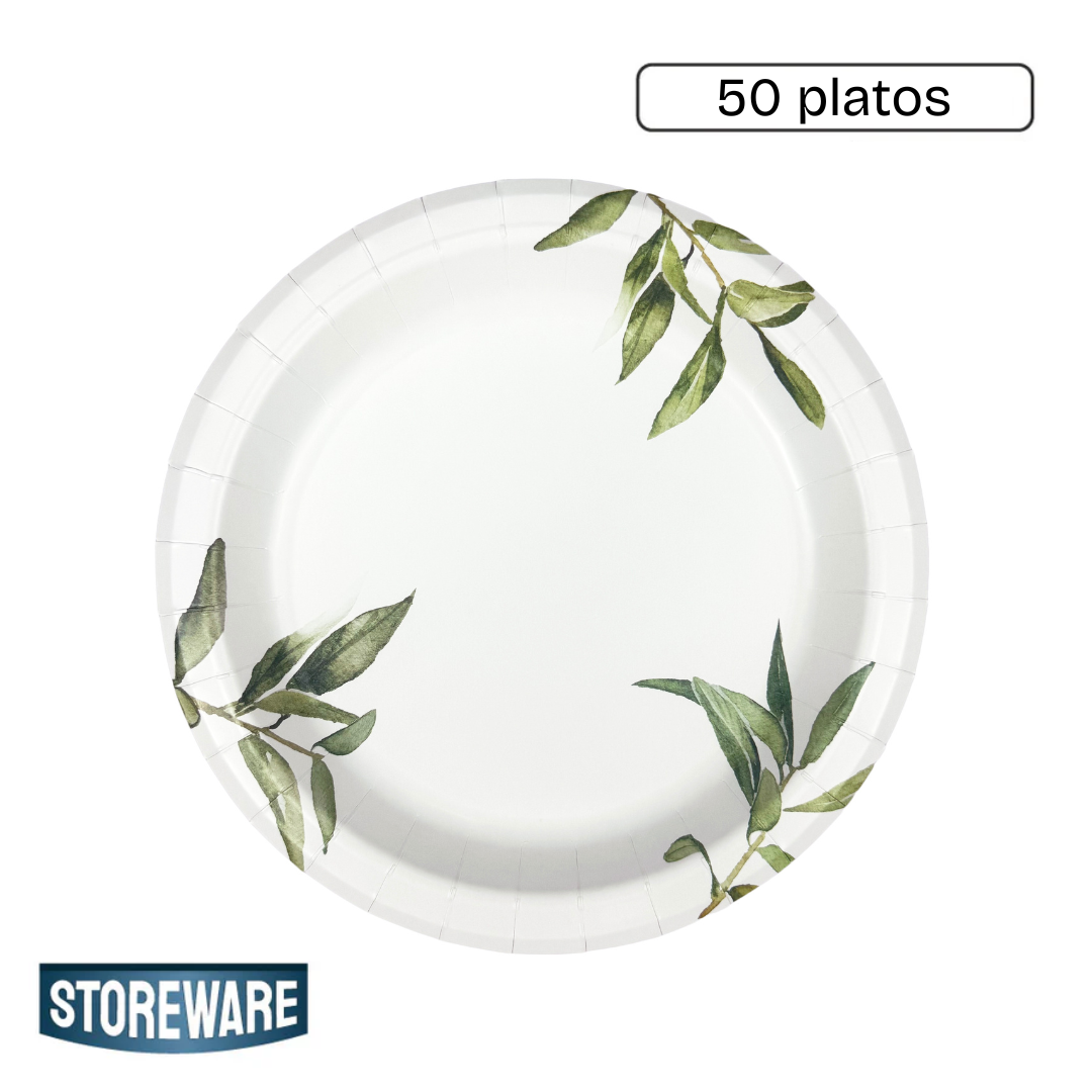 Platos de Papel 21 cm 50 un Storeware 1 un