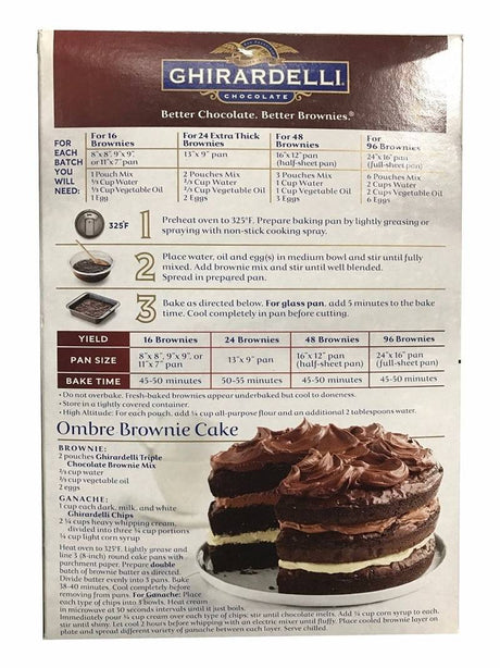 Mezcla Brownie Triple Chocolate Ghirardelli 6 un x 567 g