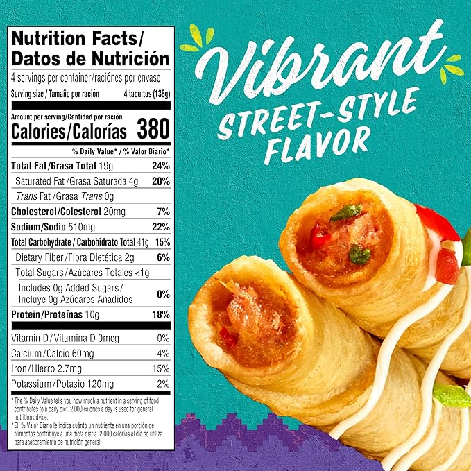 Taquitos Pollo Queso Delimex 544 g