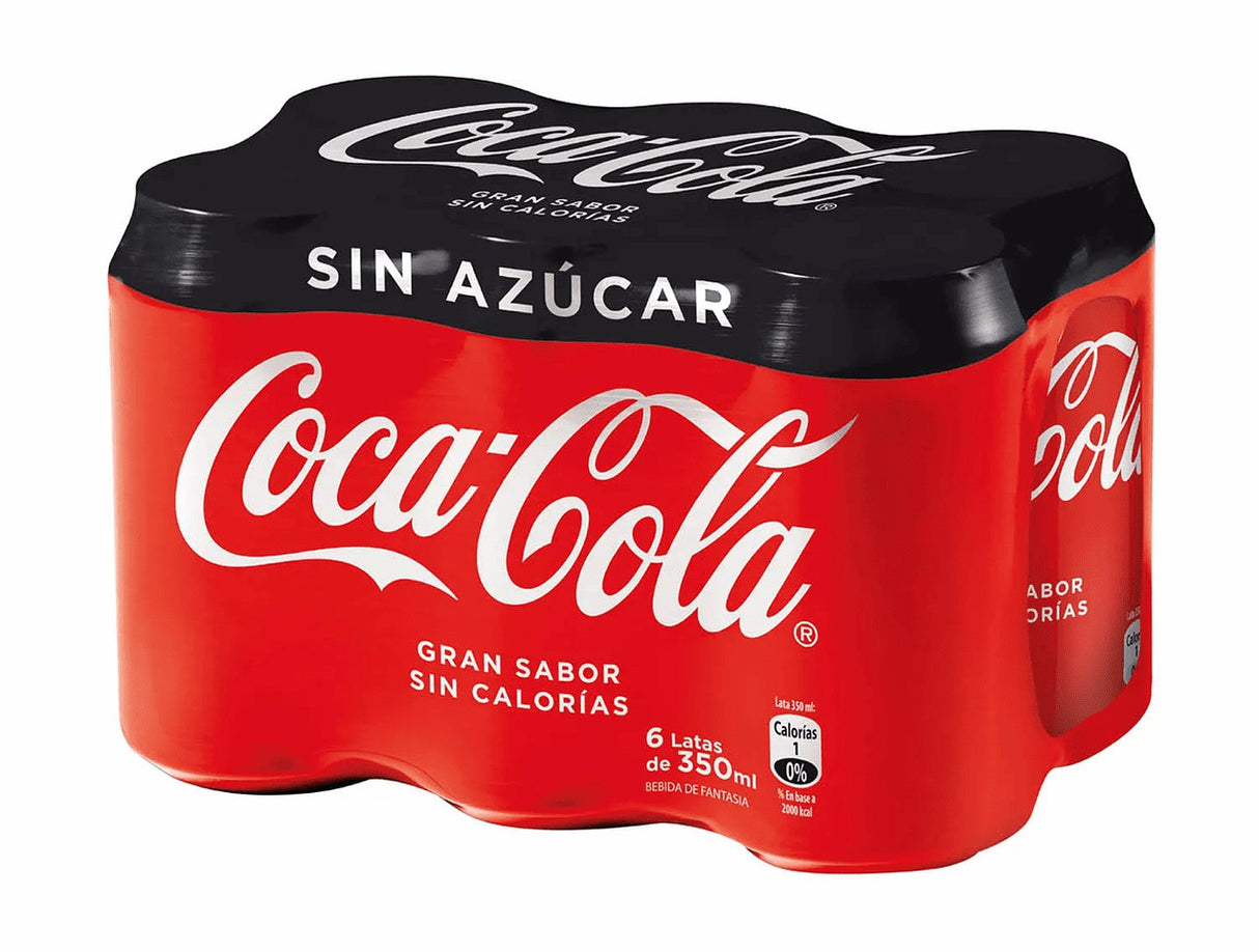 Bebida sin Azúcar Lata Coca-Cola 6 un x 350 ml